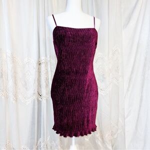 LUSH Wine Smocked Tank Top Dress